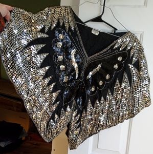 Sequenced silk  lined shirt